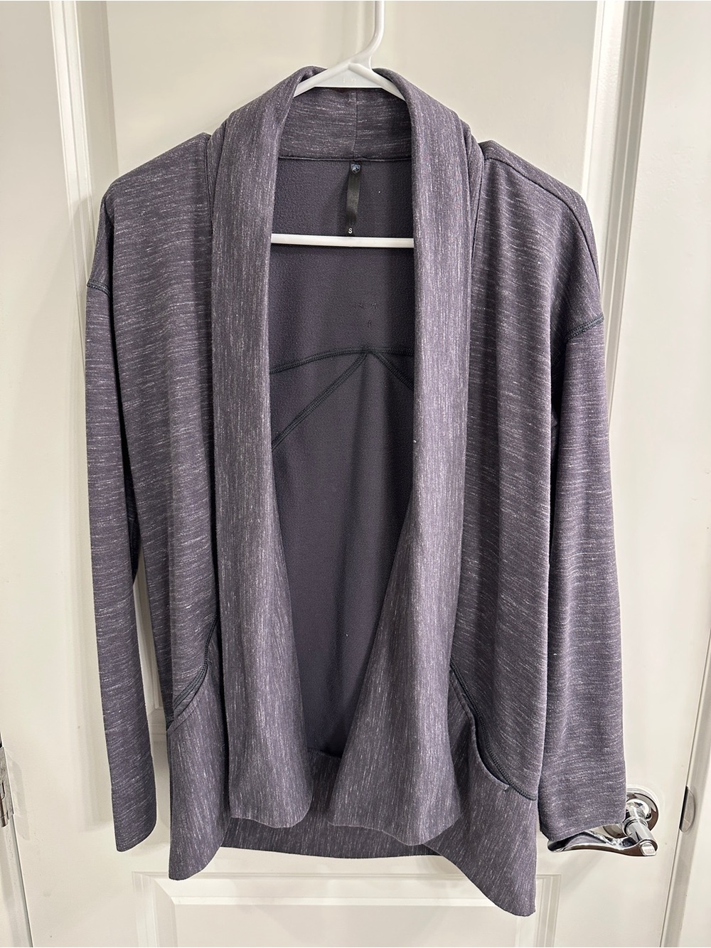 Kuhl Women's Heathered Purple/Gray Open-Front Sweater Cardigan - small